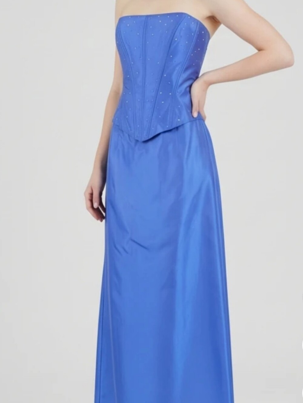 VTG Jessica McClintock Millennium 2000 Iridescent Blue Gown Size 4 Prom Formal